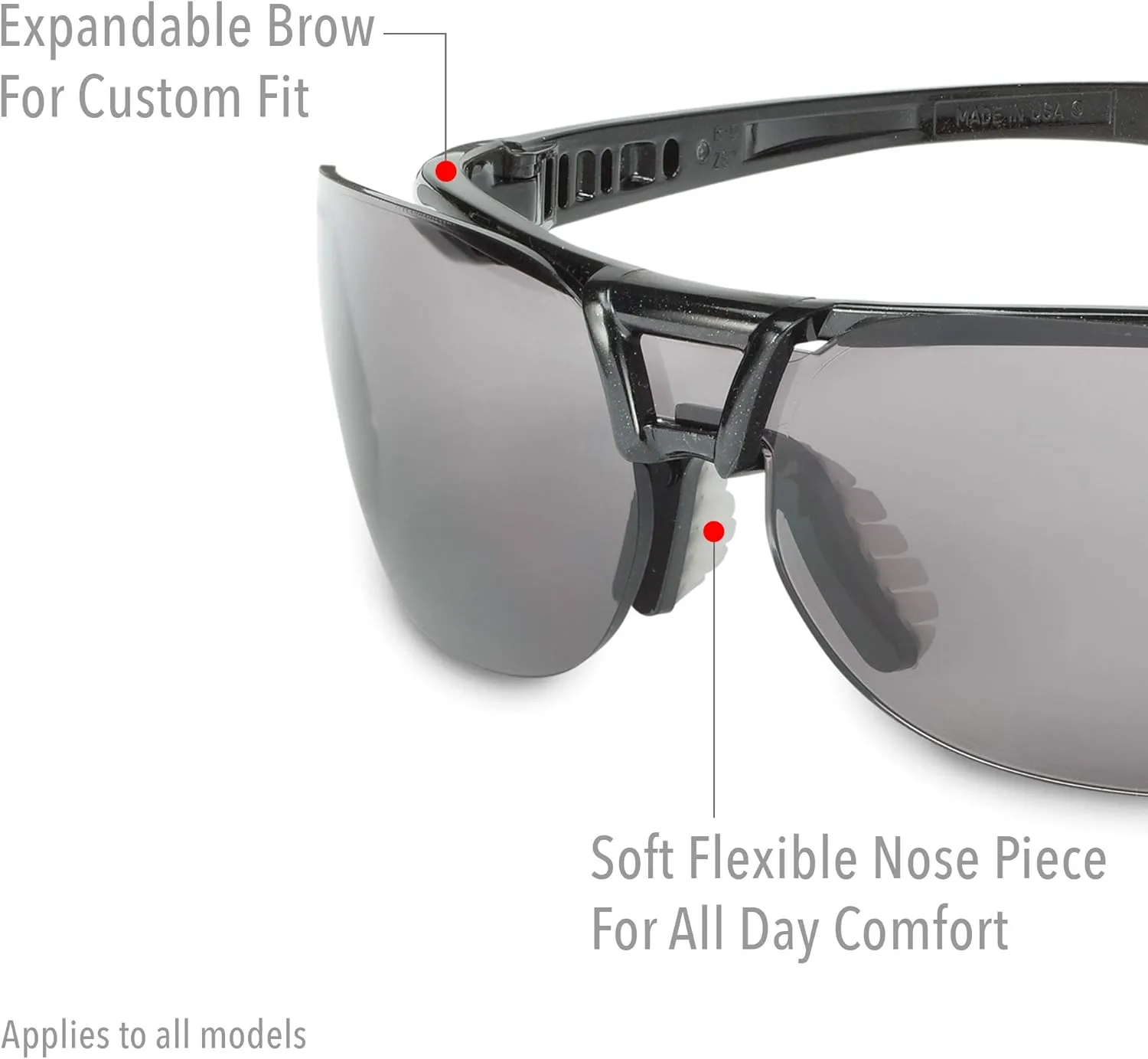 Honeywell Uvex by Protégé Safety Glasses, Metallic Black Frame with Clear Lens & Ultra-Dura Anti-Scratch Hardcoat (S4200-H5)