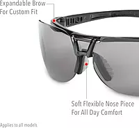 Honeywell Uvex by Protégé Safety Glasses, Metallic Black Frame with Clear Lens & Ultra-Dura Anti-Scratch Hardcoat (S4200-H5)