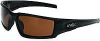 Honeywell Uvex Hypershock Safety Glasses, Black Fame with Espresso Polarized Lens & Anti-Scratch Hardcoat (S2949)