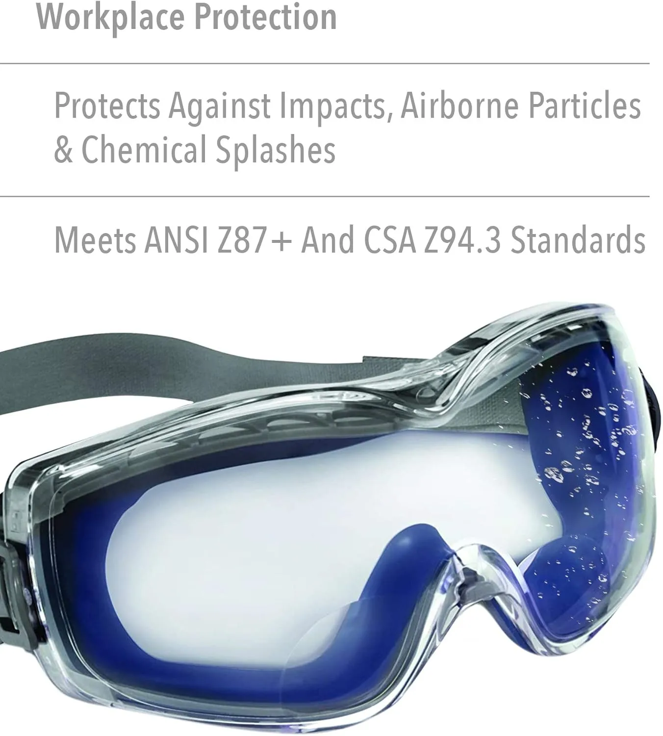 UVEX by Honeywell Stealth +2.5 Diopter Reading Magnifier Goggles with Uvextreme Anti-Fog Lens (S3993X), Clear