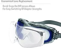UVEX by Honeywell Stealth +2.5 Diopter Reading Magnifier Goggles with Uvextreme Anti-Fog Lens (S3993X), Clear