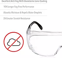 Honeywell Uvex Ultra-Spec 2000 Visitor Specs Safety Glasses with Clear Uvextreme Anti-Fog Lens (S0250X)