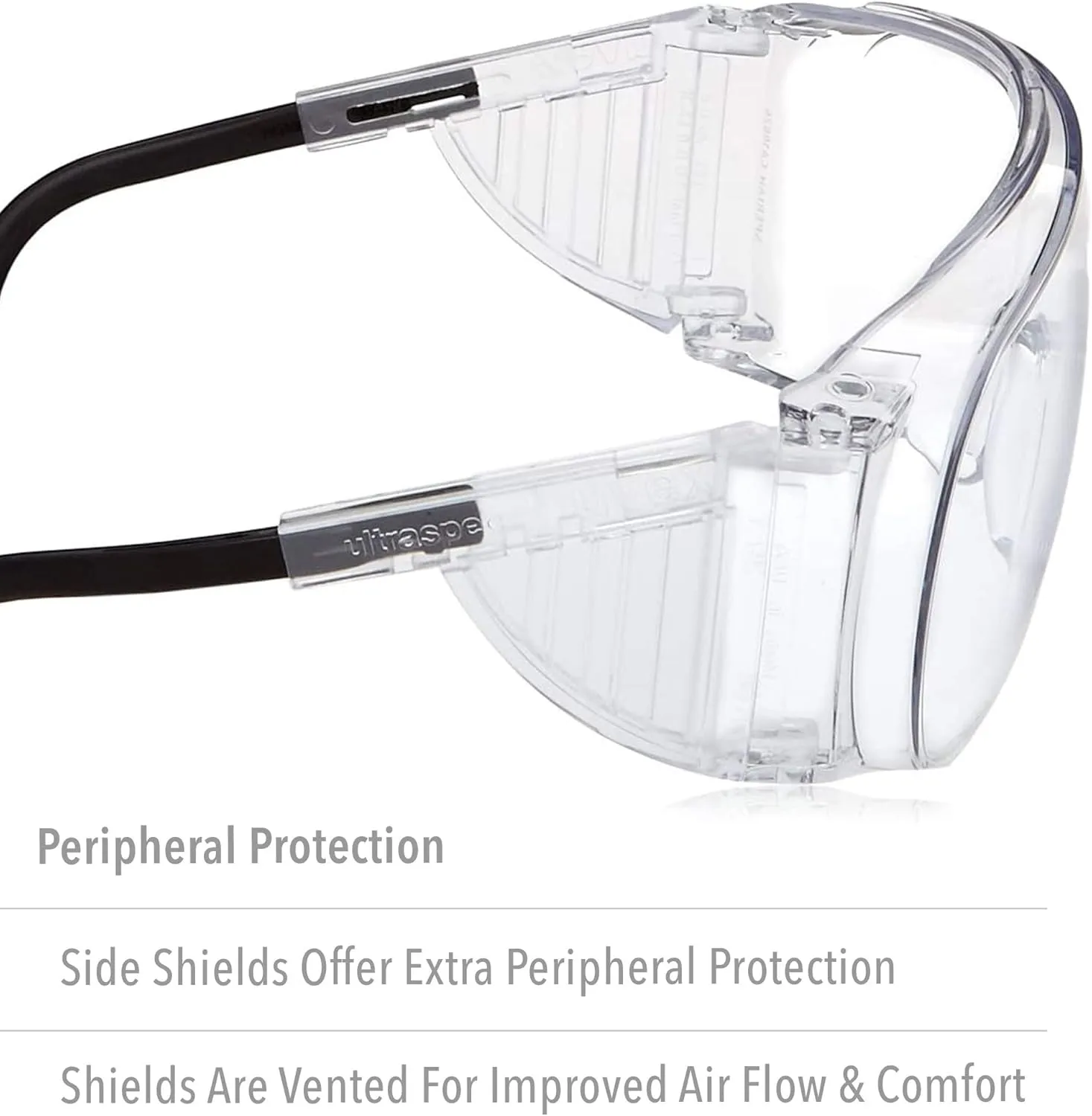 Honeywell Uvex Ultra-Spec 2000 Visitor Specs Safety Glasses with Clear Ultra-Dura Anti-Scratch Lens (S0300)