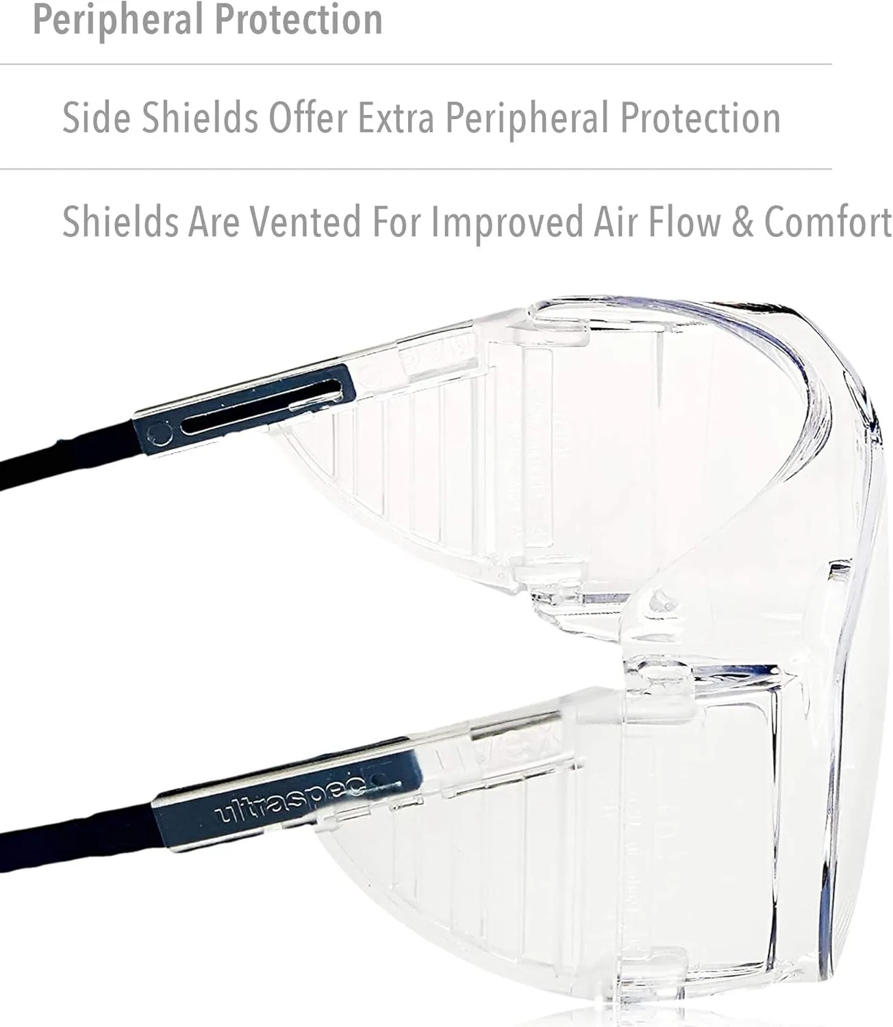 Honeywell Uvex Ultra-Spec 2001 OTG (Over-the Glass) Visitor Specs Safety Glasses with Clear Ultra-Dura Anti-Scratch Lens