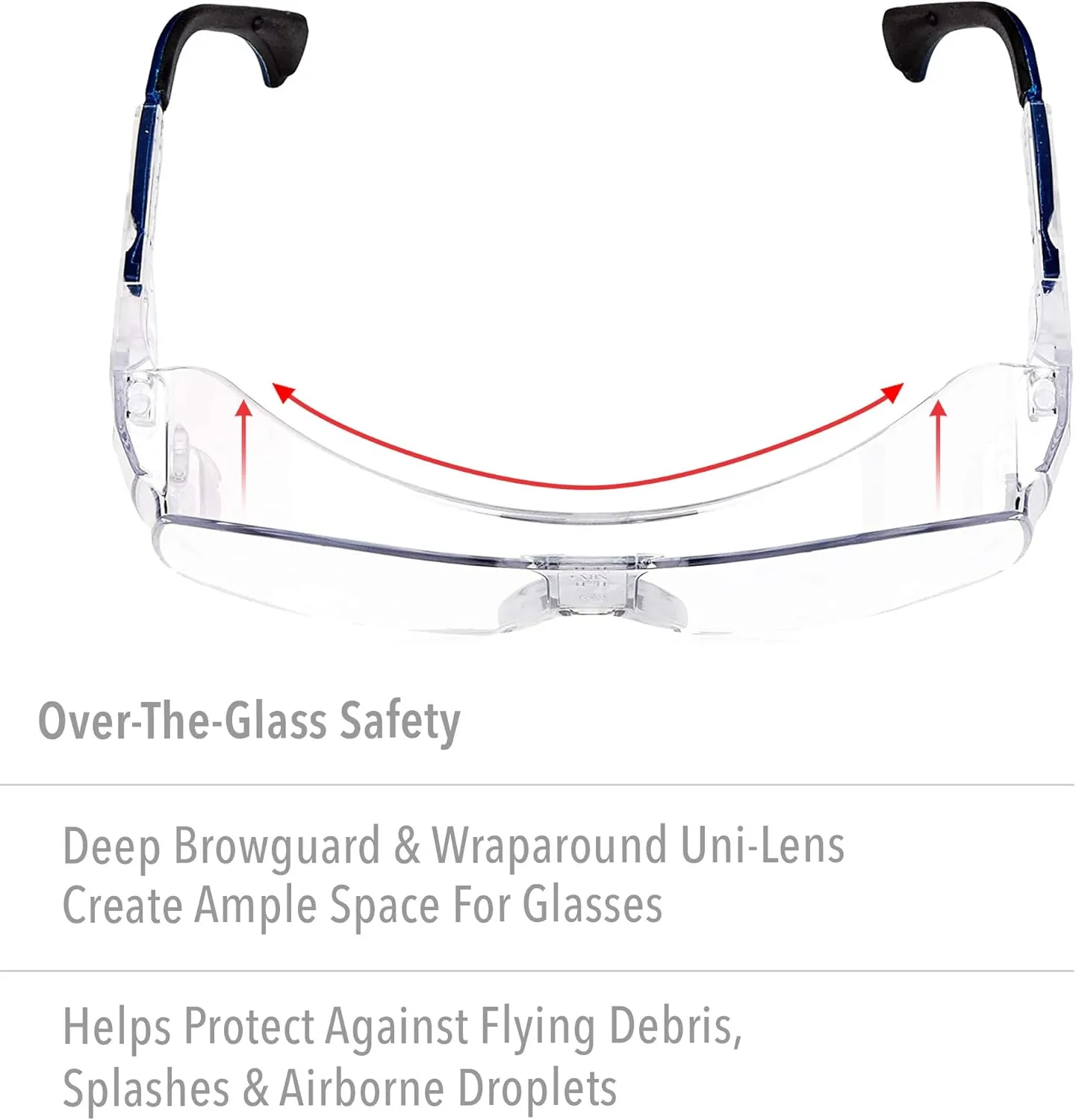 Honeywell Uvex Ultra-Spec 2001 OTG (Over-the Glass) Visitor Specs Safety Glasses with Clear Ultra-Dura Anti-Scratch Lens
