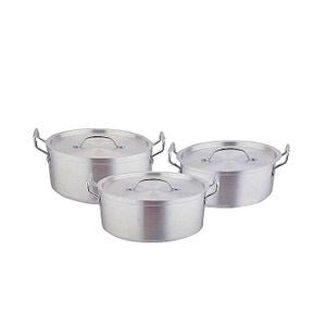 HOFFNER SET OF 3 ALUMINIUM POT SIZE 22,24 AND 26CM