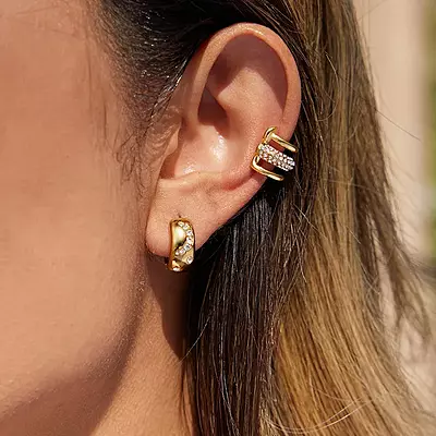 Diamonds Triple Earcuff