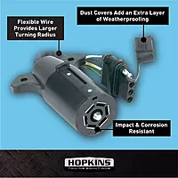 Hopkins Towing Solutions 47365, 7 Blade to 4 Flat Flex Adapter