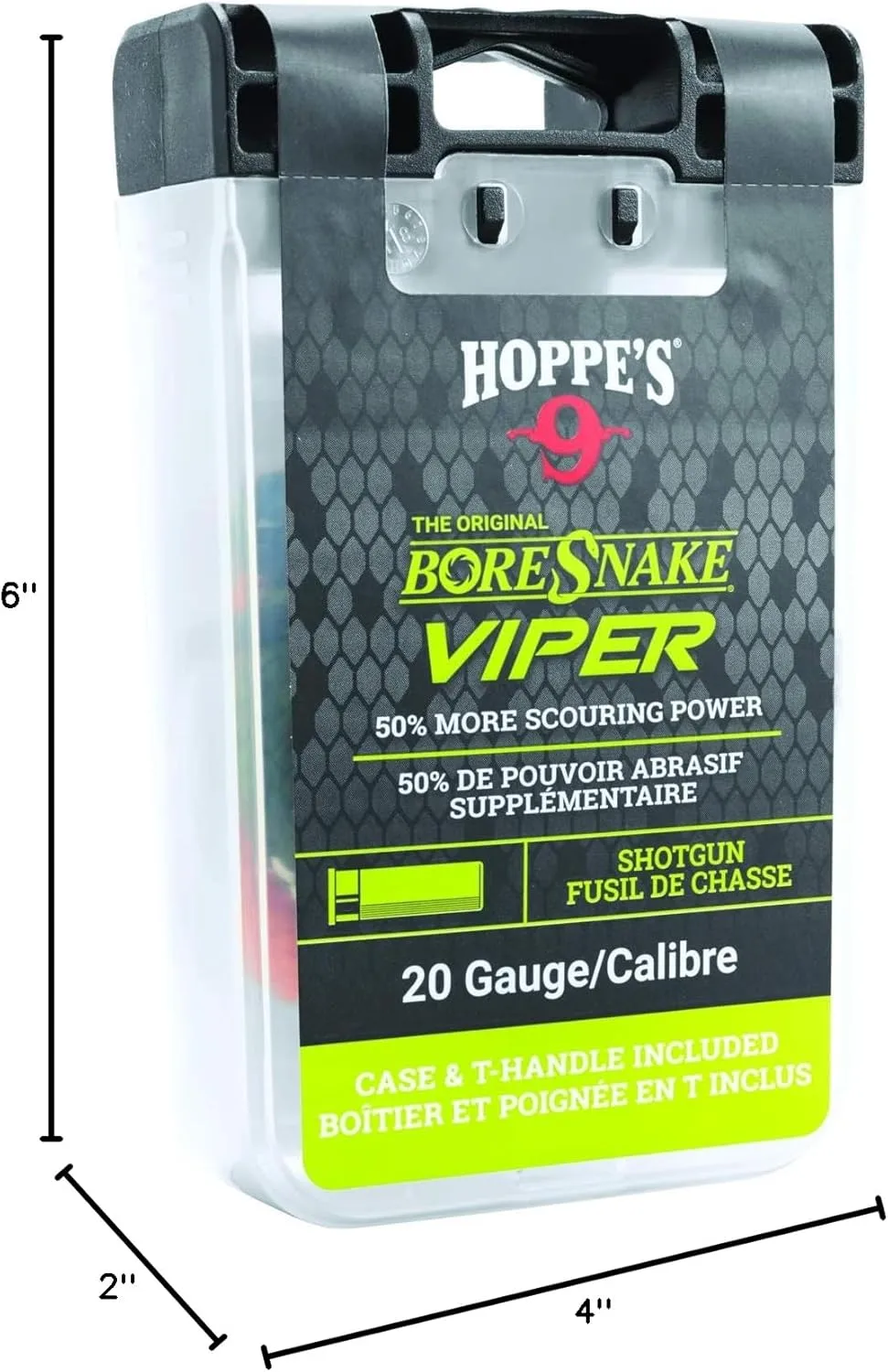 HOPPE'S Boresnake Viper Shotgun Bore Cleaner with Den and T-Handle