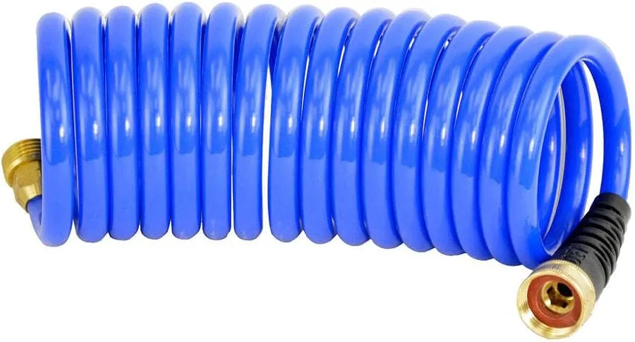 HOSECOIL 3/8 inch ID Self Coiling Garden RV Marine Outdoor Water Hose