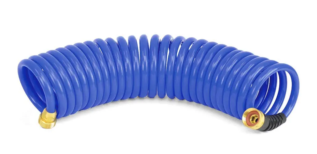 HOSECOIL 3/8 inch ID Self Coiling Garden RV Marine Outdoor Water Hose