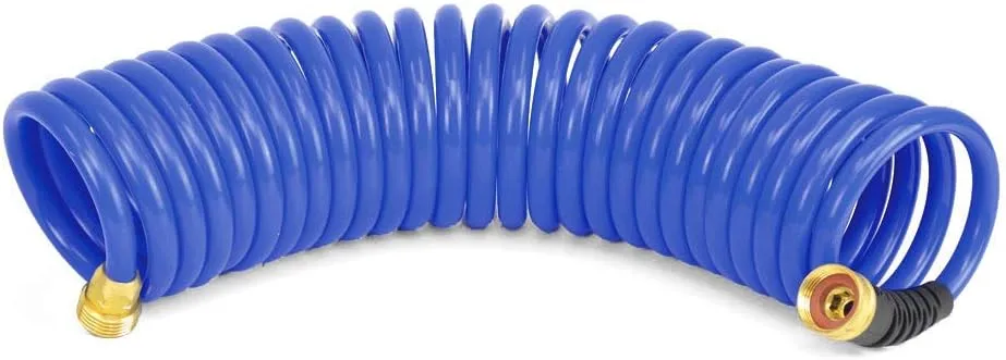 HOSECOIL 3/8 inch ID Self Coiling Garden RV Marine Outdoor Water Hose