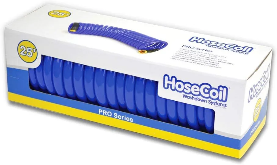HOSECOIL PRO 1/2" Self Coiling Garden, RV, Outdoor Water Hose