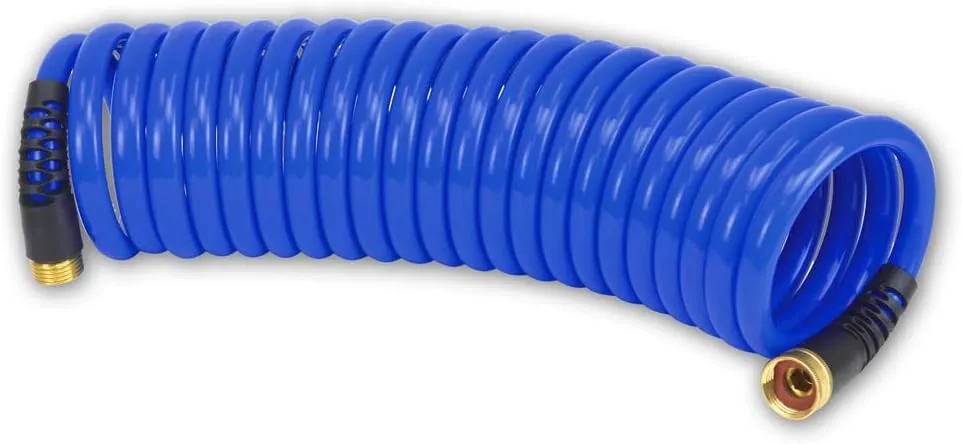 HOSECOIL PRO 1/2" Self Coiling Garden, RV, Outdoor Water Hose
