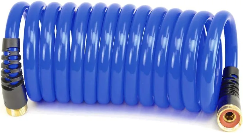 HOSECOIL PRO 1/2" Self Coiling Garden, RV, Outdoor Water Hose