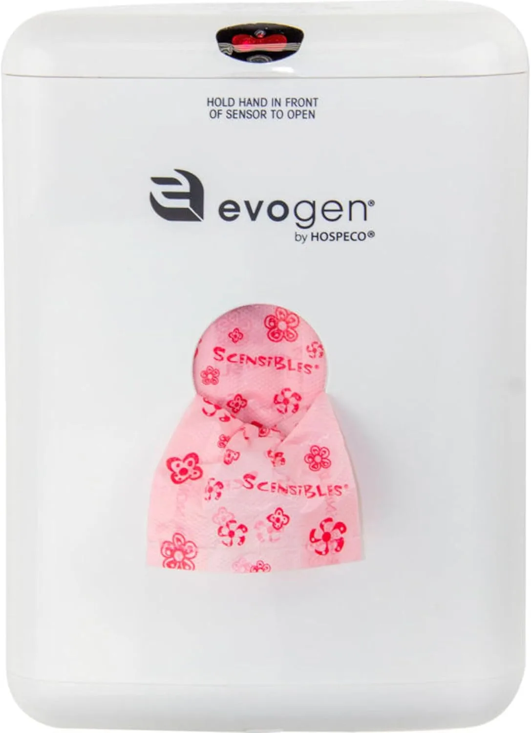Hospeco EvoGen No Touch ABS Combination Waste Receptacle, 12-1/2inH x 5-3/4inW, White