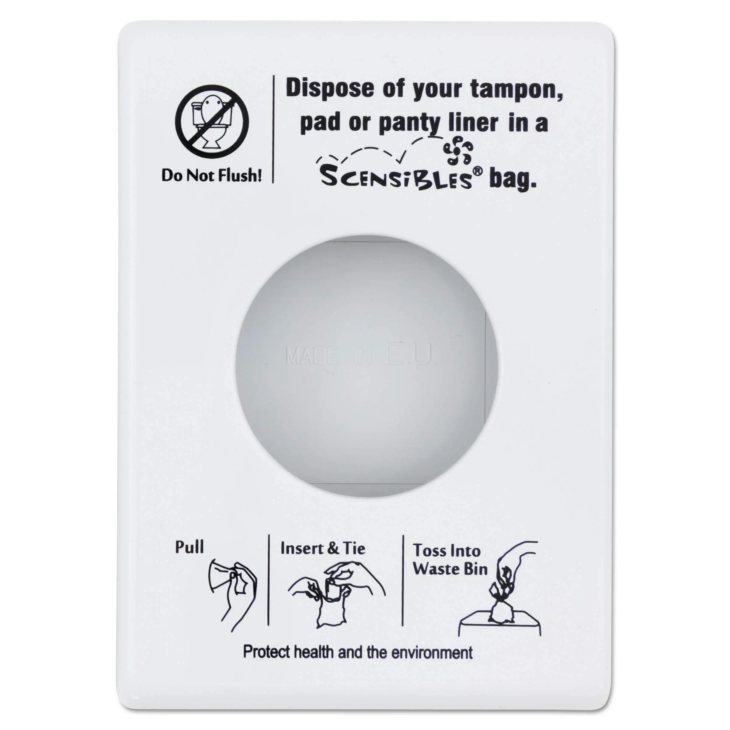 HOSPECO Scensibles Personal Disposal Bag Dispenser, Plastic, White