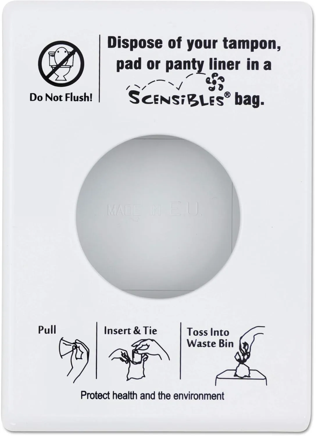 HOSPECO Scensibles Personal Disposal Bag Dispenser, Plastic, White