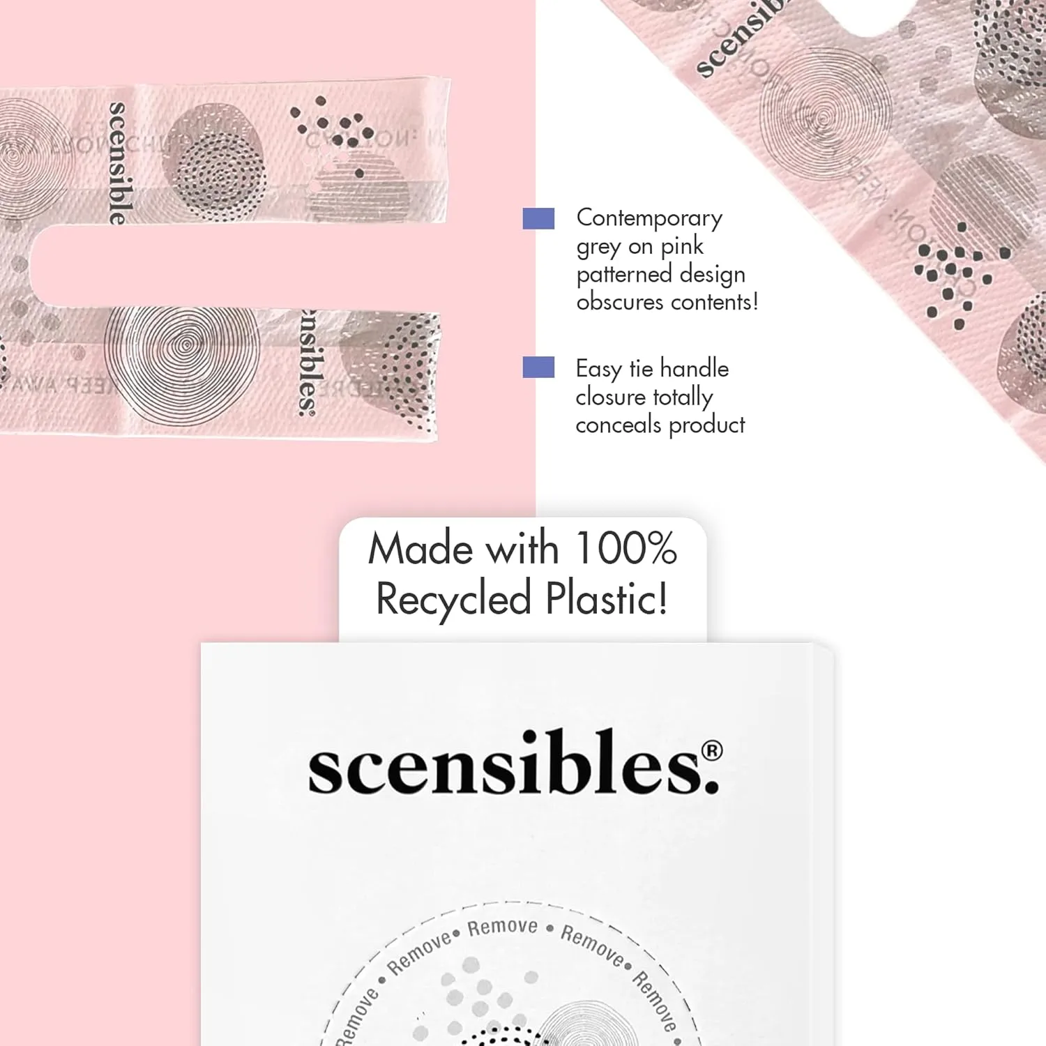 Hospeco Scensibles Disposal Bags for Menstrual Care – 50 Bags/Box, 5-5/8 x 7-1/2 in
