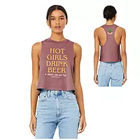 Hot Girls Drink Beer Cropped Tank