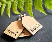 Wooden House Keyring