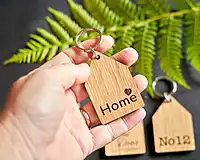 Wooden House Keyring