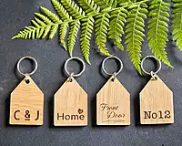 Wooden House Keyring
