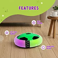 Gooyo Hover Football with LED Lights | Indoor Floating Air Soccer Ball for Kids - Green