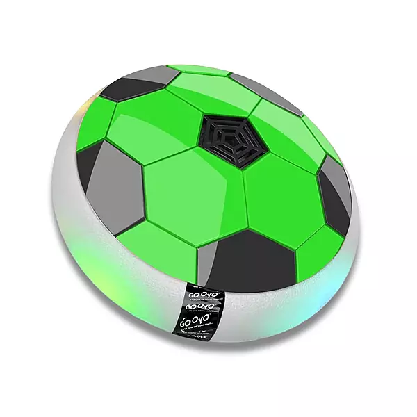 Gooyo Hover Football with LED Lights | Indoor Floating Air Soccer Ball for Kids - Green