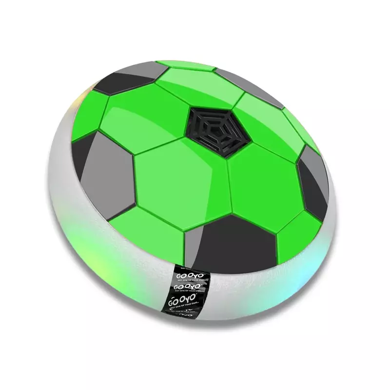 Gooyo Hover Football with LED Lights | Indoor Floating Air Soccer Ball for Kids - Green