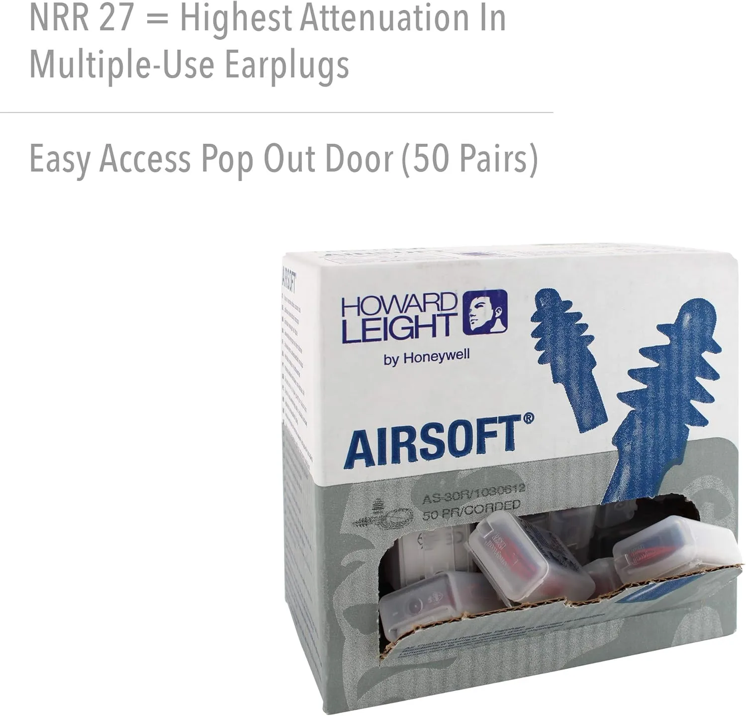 Howard Leight by Honeywell AirSoft Flanged Reusable Earplugs