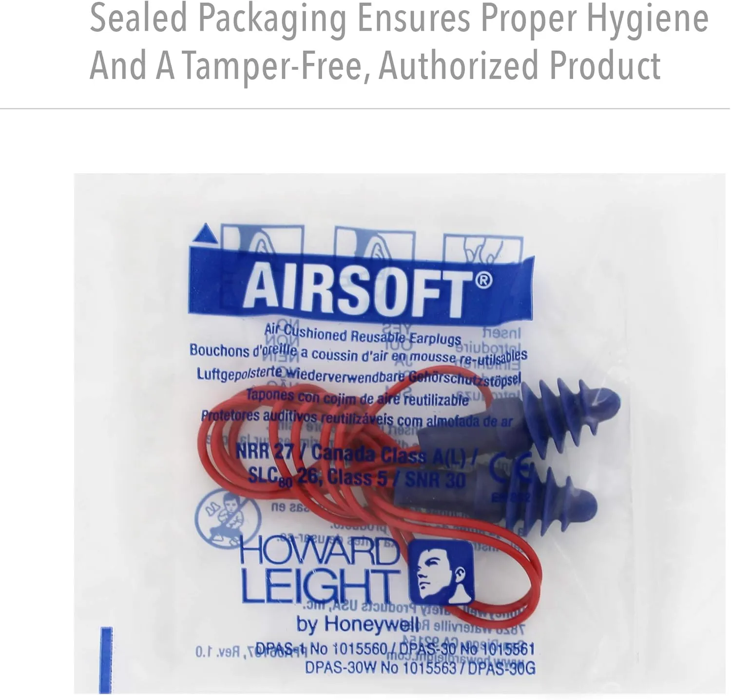Howard Leight by Honeywell AirSoft Flanged Reusable Earplugs