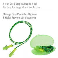 Howard Leight by Honeywell Fusion Corded Reusable Small Earplugs, 100-Pairs (FUS30S-HP) Small, 100 Pairs