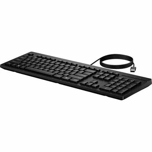 HP 125 Wired Keyboard - Cable Connectivity - USB Type A Interface - Copilot Hot Key(s) - Windows 11, Windows 10 - PC - Recycled Plastic - Plunger Keyswitch - Black