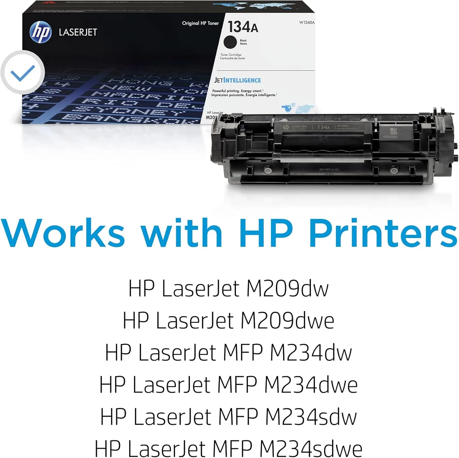 HP 134A Black Toner Cartridge for HP Printers | Works with LaserJet M209 Series; LaserJet MFP M234 Series | W1340A
