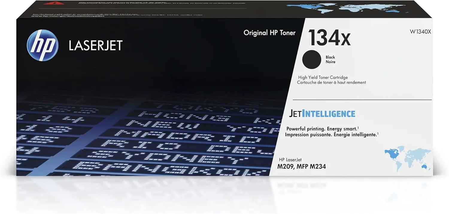HP 134X Black High-Yield Toner Cartridge (W1340X) - 2400 Pages