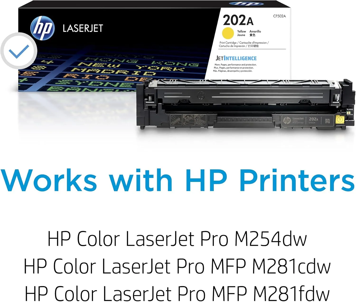 HP 202A (CF502A) Yellow Original LaserJet Toner Cartridge