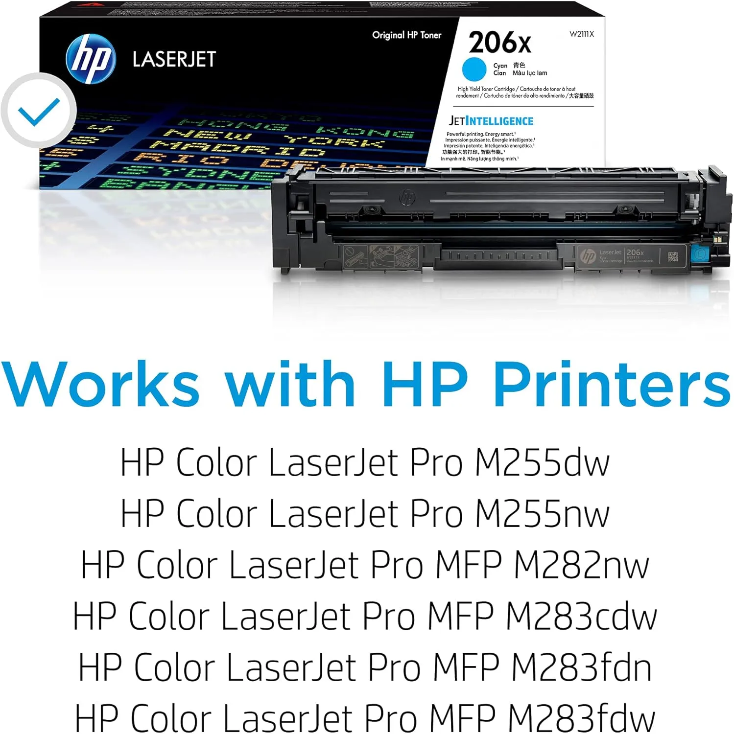 HP 206X Cyan High-Yield Toner Cartridge (W2111X) - 2450 Pages