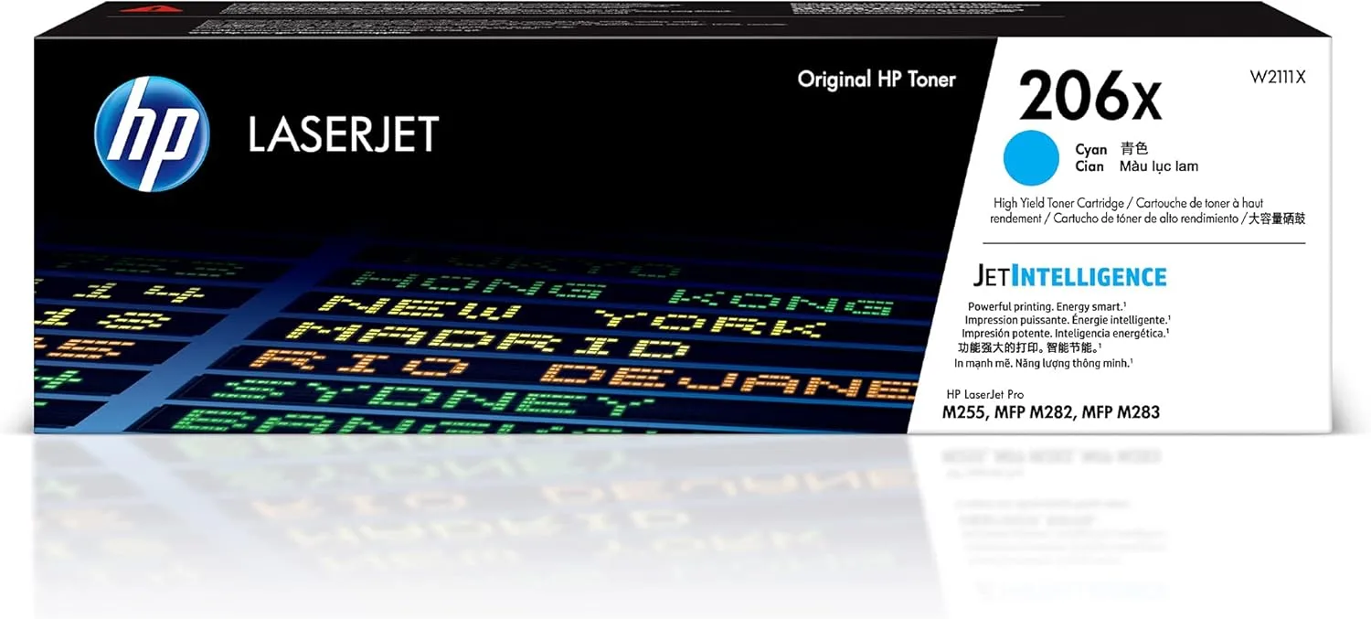 HP 206X Cyan High-Yield Toner Cartridge (W2111X) - 2450 Pages