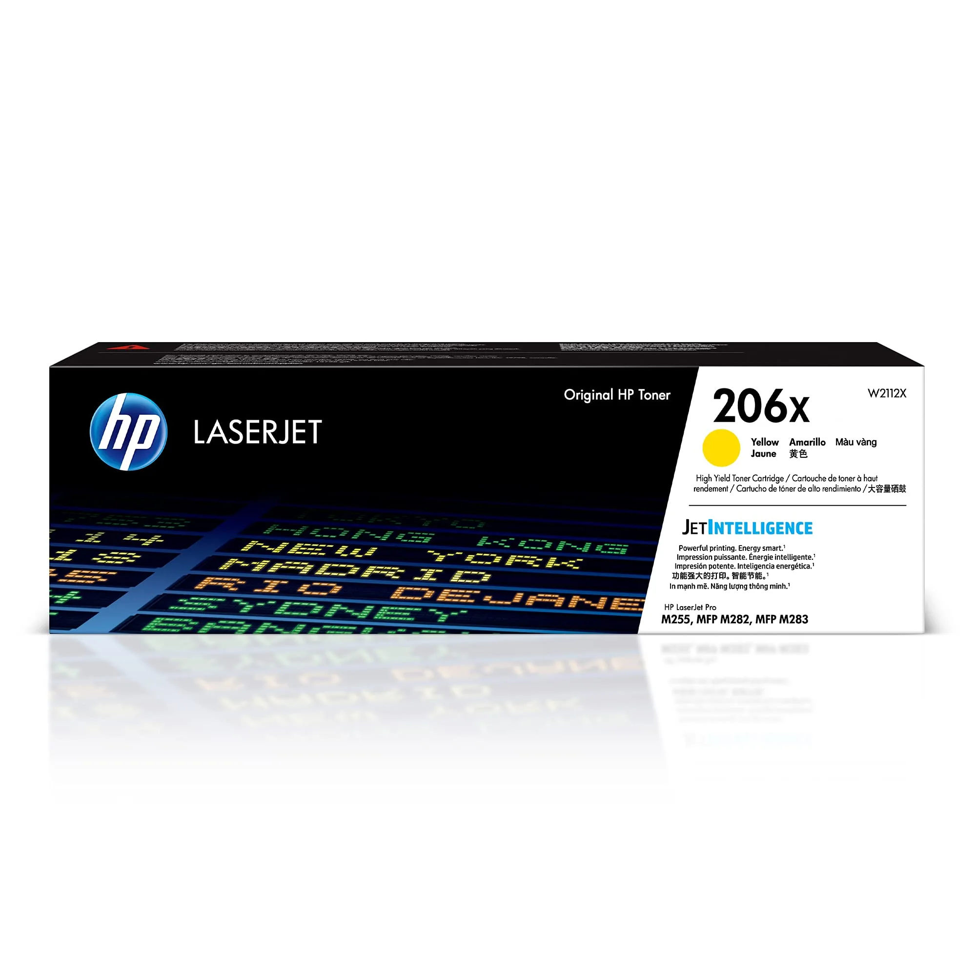 HP 206X Yellow High-yield Toner Cartridge | Works with HP Color LaserJet Pro M255, M282, M283 | W2112X