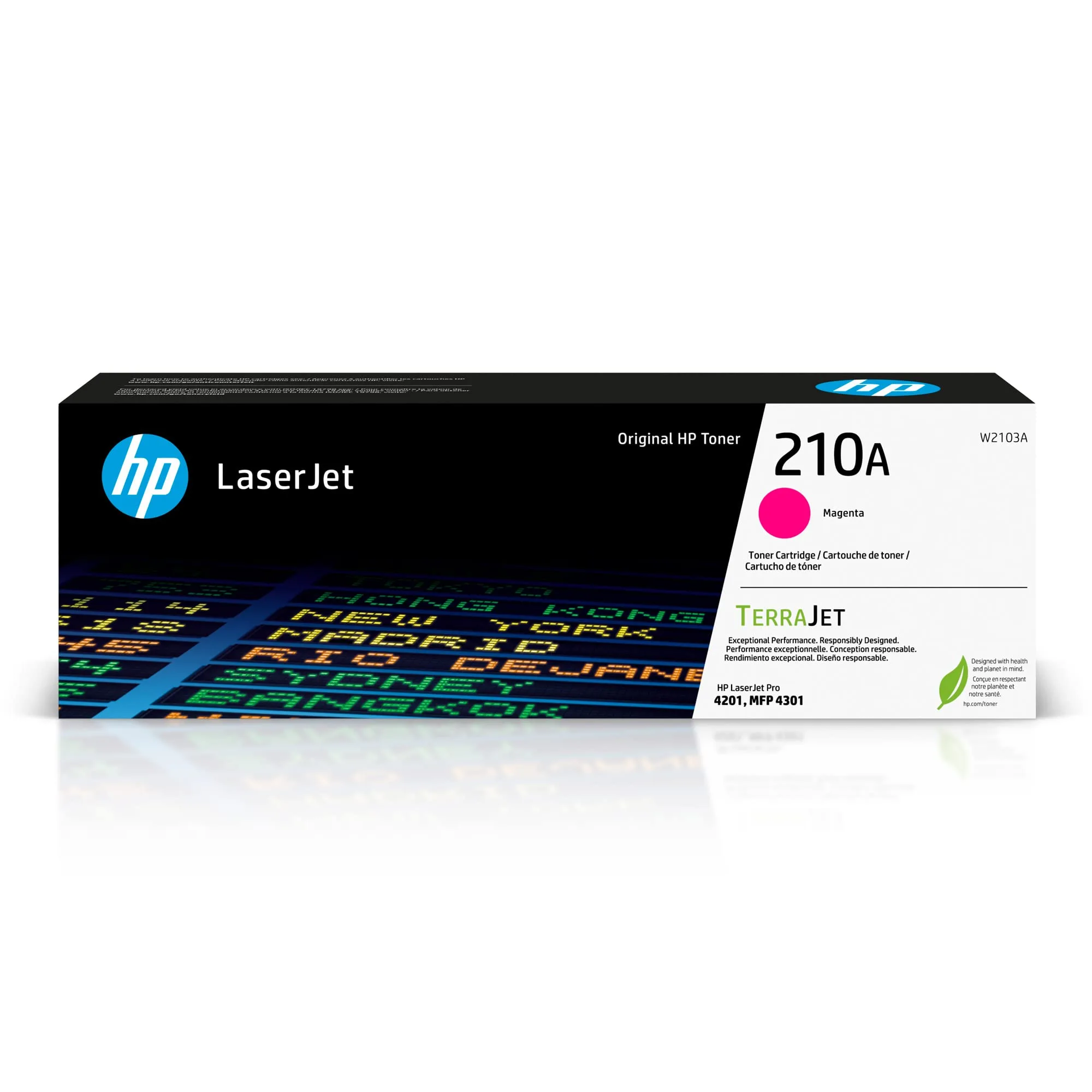 HP 210A Magenta Toner Cartridge (W2103A) for Color LaserJet Pro 4201 & MFP 4301 Series