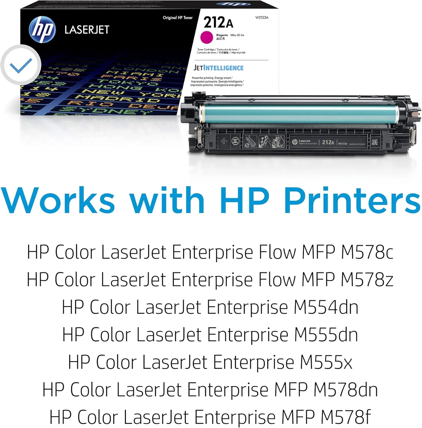 HP 212A Magenta Toner Cartridge for HP Printers | Works with Color LaserJet Enterprise M554, M555 Series; Color LaserJet Enterprise MFP M578 Series | W2123A