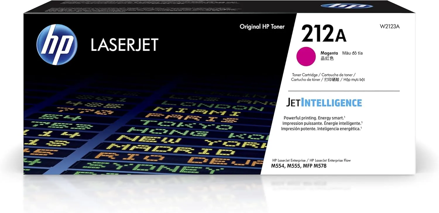 HP 212A Magenta Toner Cartridge for HP Printers | Works with Color LaserJet Enterprise M554, M555 Series; Color LaserJet Enterprise MFP M578 Series | W2123A