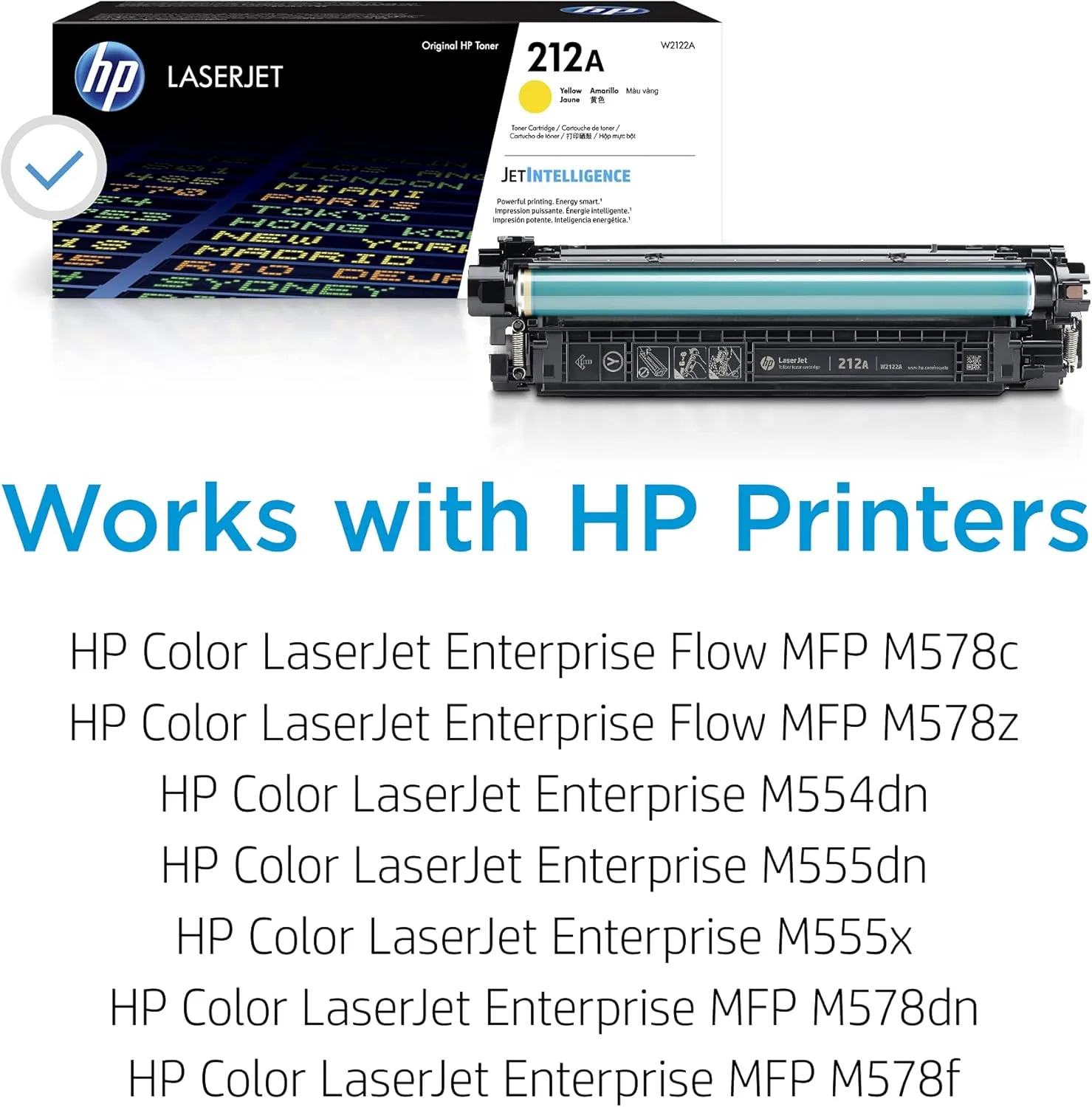 HP 212A Yellow Toner Cartridge (W2122A) for Color LaserJet Enterprise M554/M555/M578