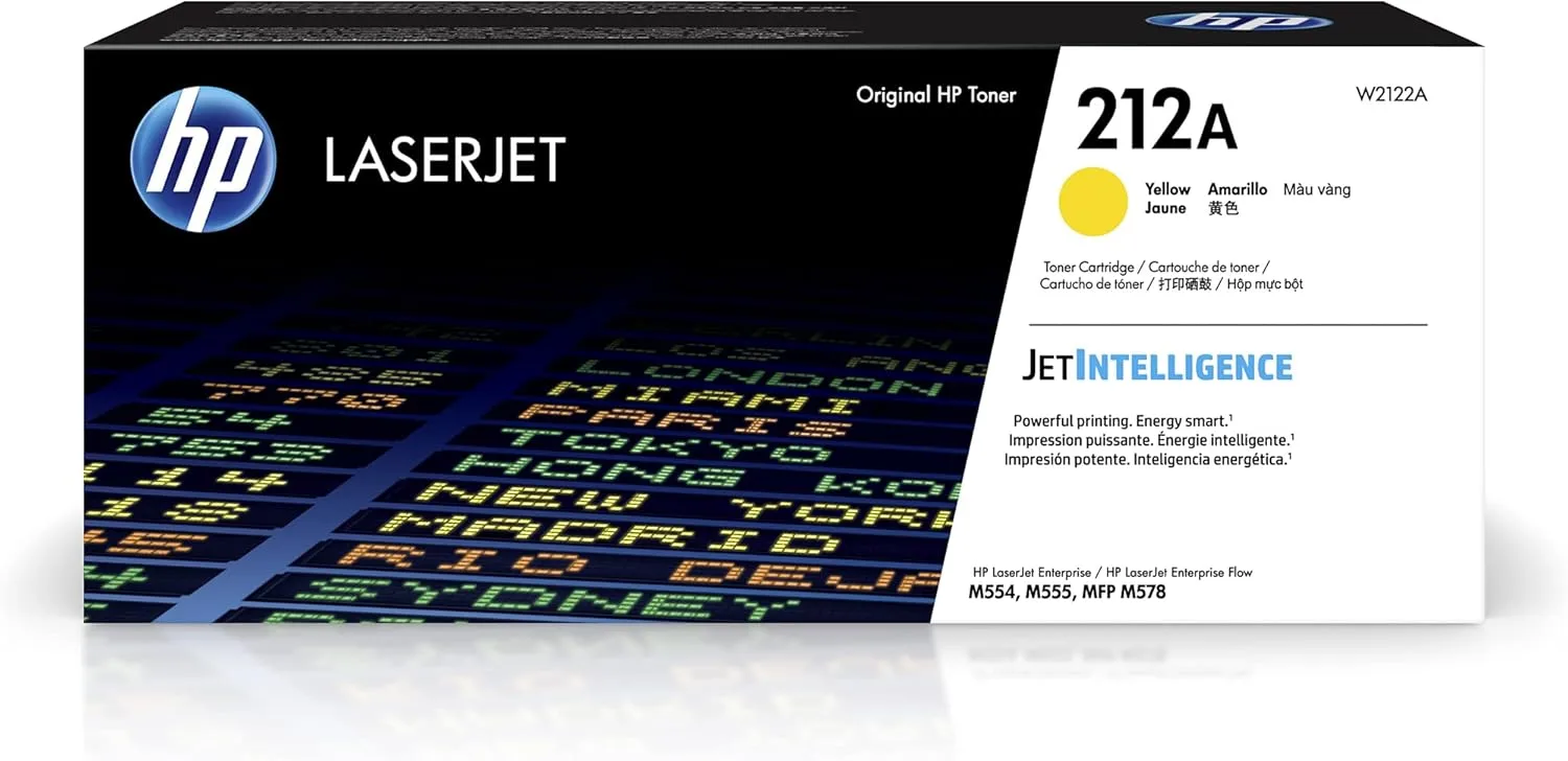 HP 212A Yellow Toner Cartridge (W2122A) for Color LaserJet Enterprise M554/M555/M578