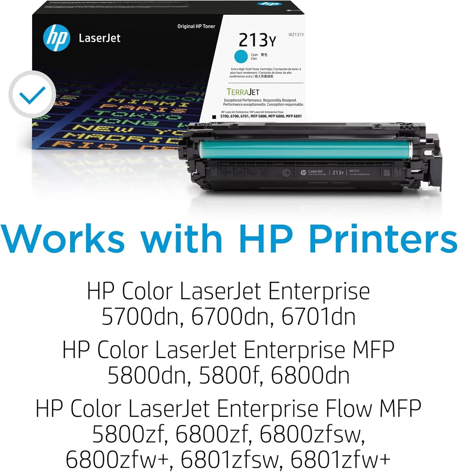 HP 213Y Cyan Extra High-Yield LaserJet Toner Cartridge, W2131Y