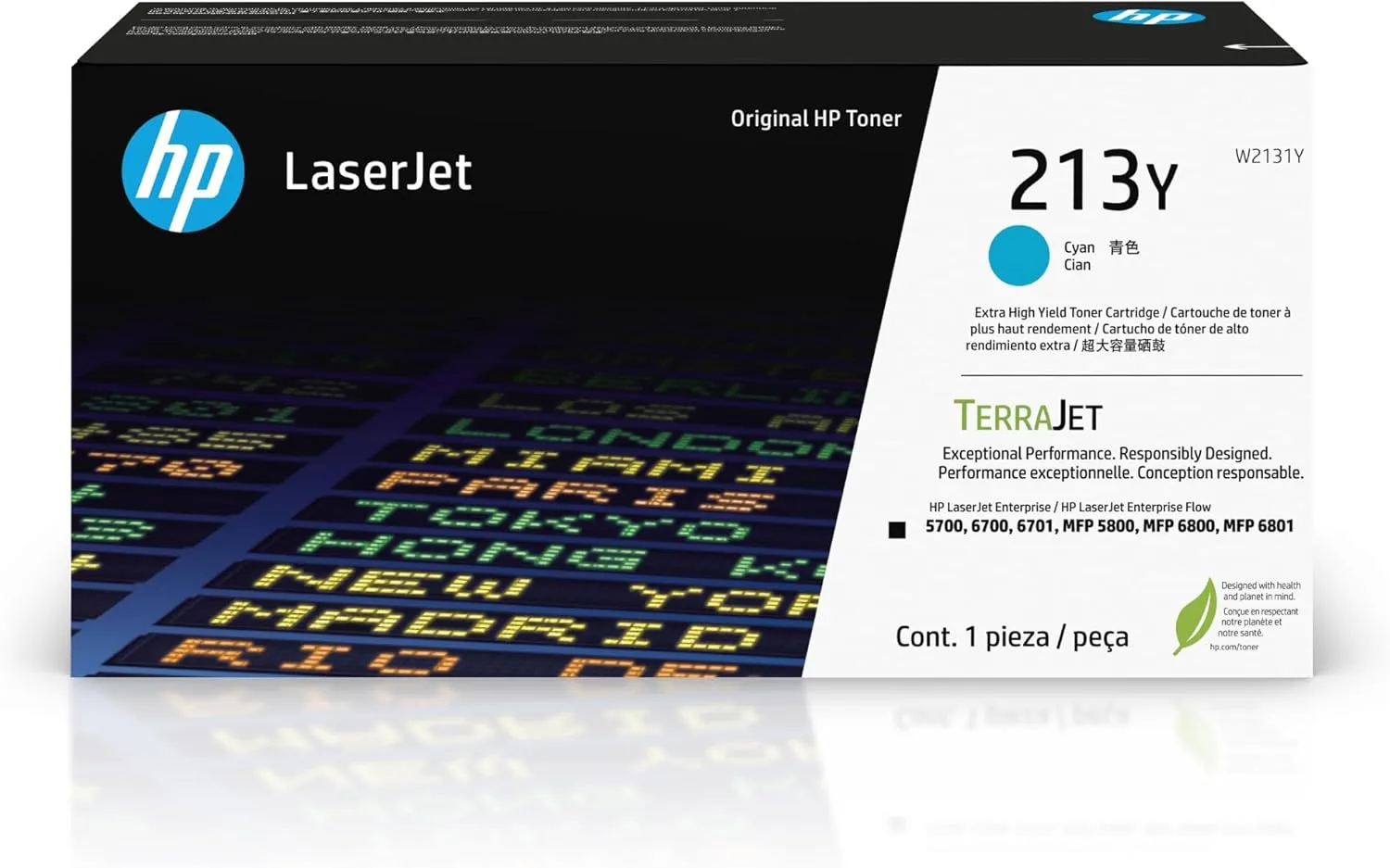 HP 213Y Cyan Extra High-Yield LaserJet Toner Cartridge, W2131Y