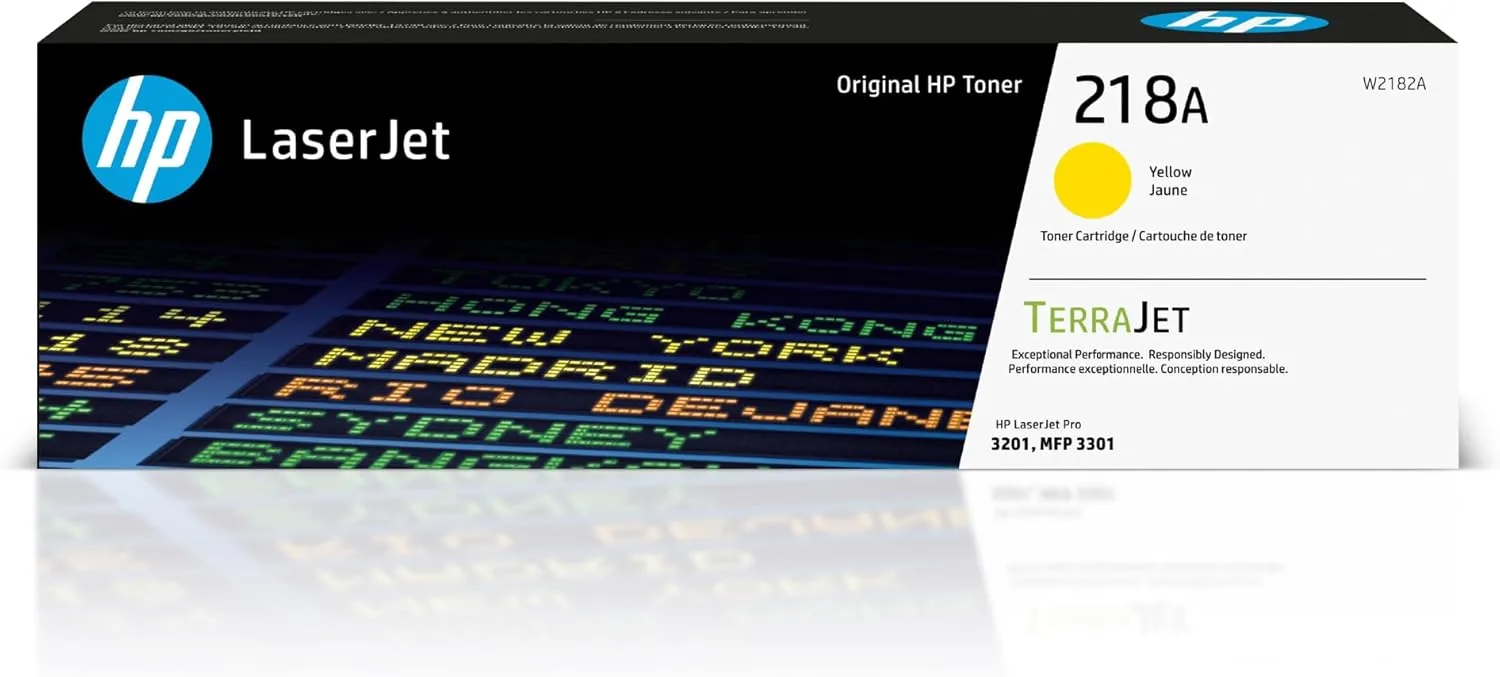 HP 218A Yellow Toner Cartridge W2182A - Works with Color LaserJet Pro 3201 / MFP 3301