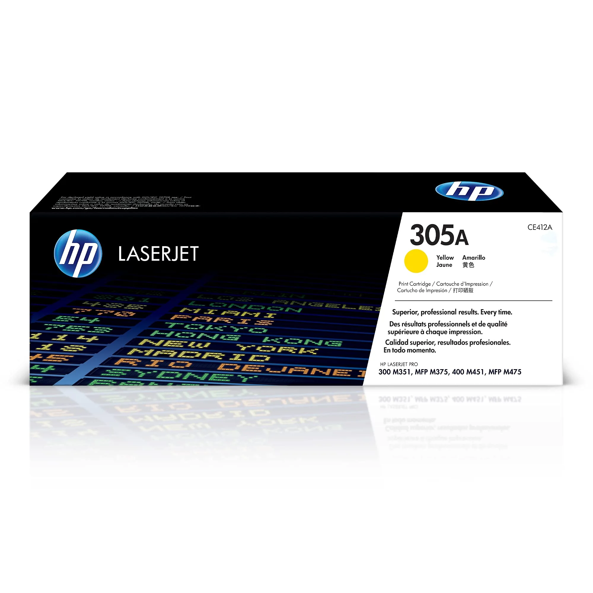 HP 305A (CE412A) Yellow Original LaserJet Toner Cartridge - 2600 Page Yield