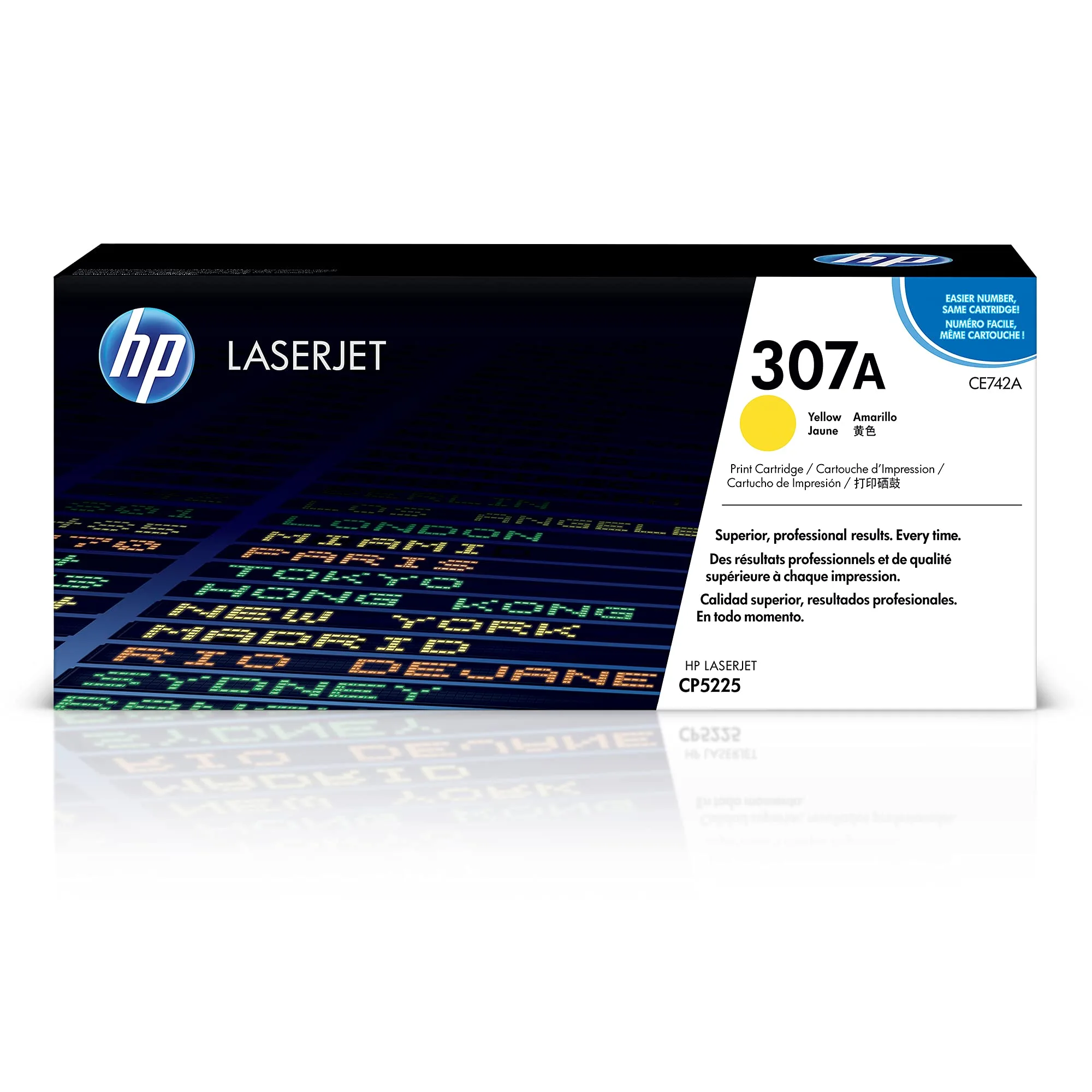 HP 307A Yellow Toner Cartridge | Works Color Laserjet Professional CP5225 Series | CE742A